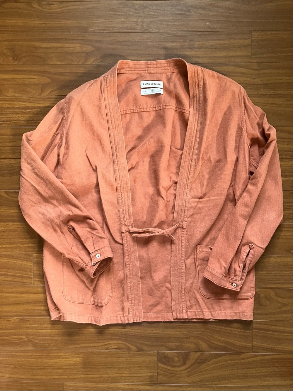 Men's A Kind Of Guise AKOG Orange/Clay Cotton Kimono Large Made In Portugal